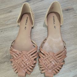 NEW O’Neill Women’s Woven Slide Sandals – Size 10 – Tan Espadrille