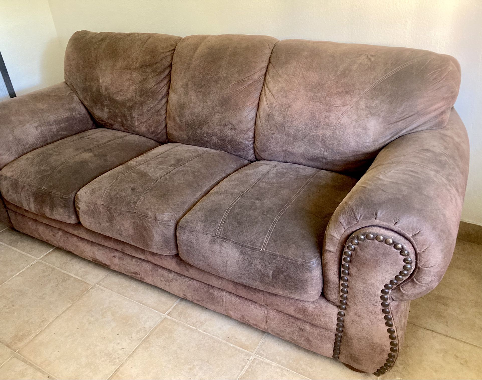 Chocolate brown Faux Suede Couch