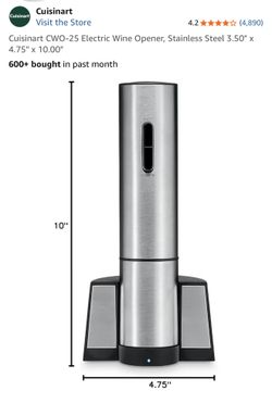Cuisinart CWO-25 Electric Wine Opener, Stainless Steel 3.50" x 4.75" x 10.00"