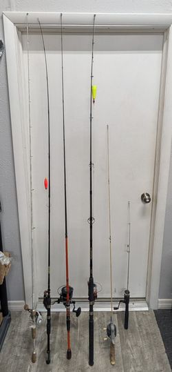 6 Fishing Rod & Reel Combo Lot – Berkley, Tsunami, Shakespeare, Zebco