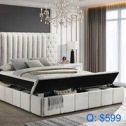 Queen Bed Frame with storage