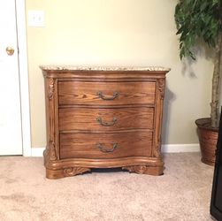 Oak Chest W/ Granite Top