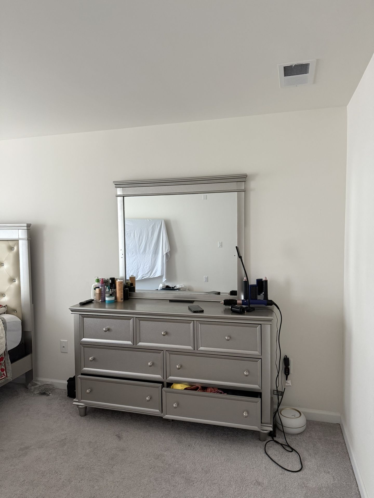 Queen Size Bed, Dresser, and a Night Stand