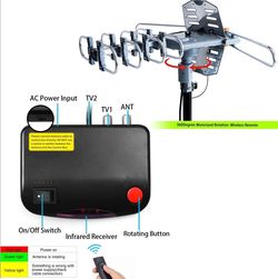 TV Antenna Outdoor with 360° Motorized Rotation, UHF/VHF Long Range Reception, Remote Control, brand new