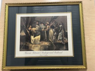Painting- Depiction Of Underground Railroad With Hold Frame