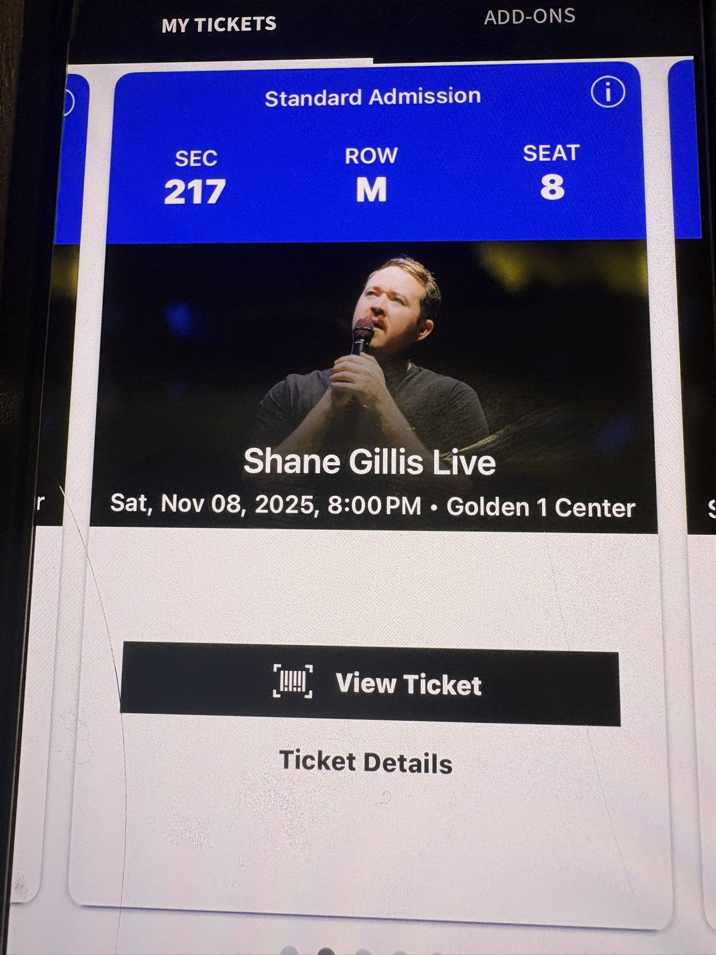 2 SHANE GILLIS TICKETS