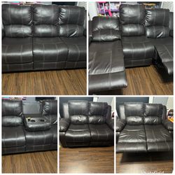 Couch And Loveseat With Built In Recliners 