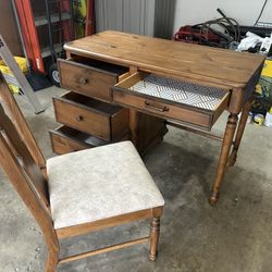 Wood Desk And Chair By Thomasville 