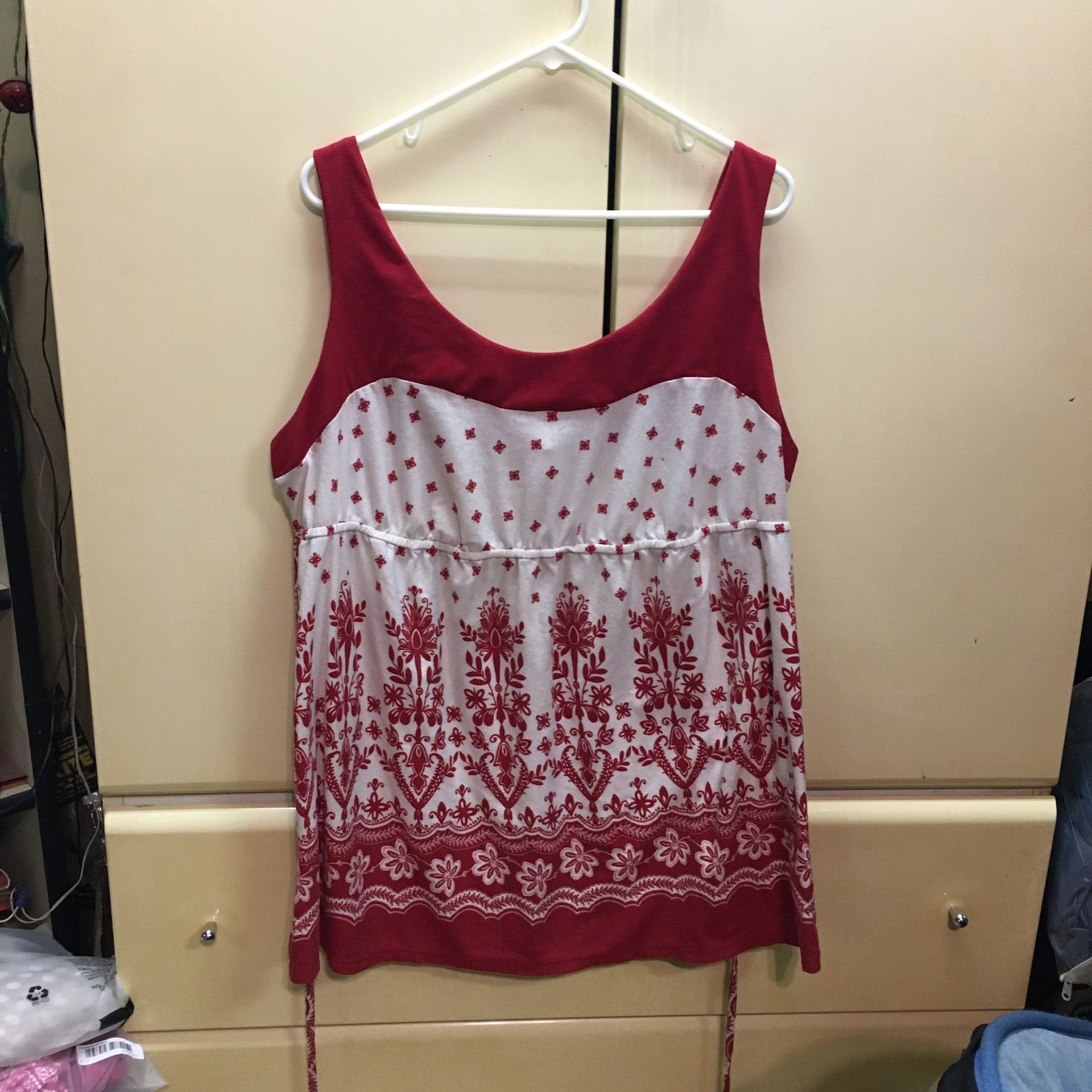 Summer Top By Faded Glory   Red And White 