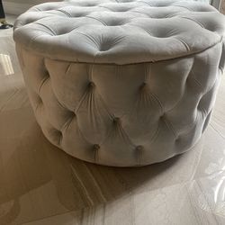 velvet Storage Ottoman
