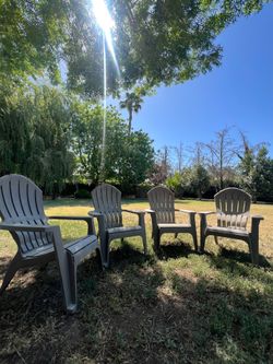 (OBO) 4 Outdoor Patio Chairs - Adirondack Style