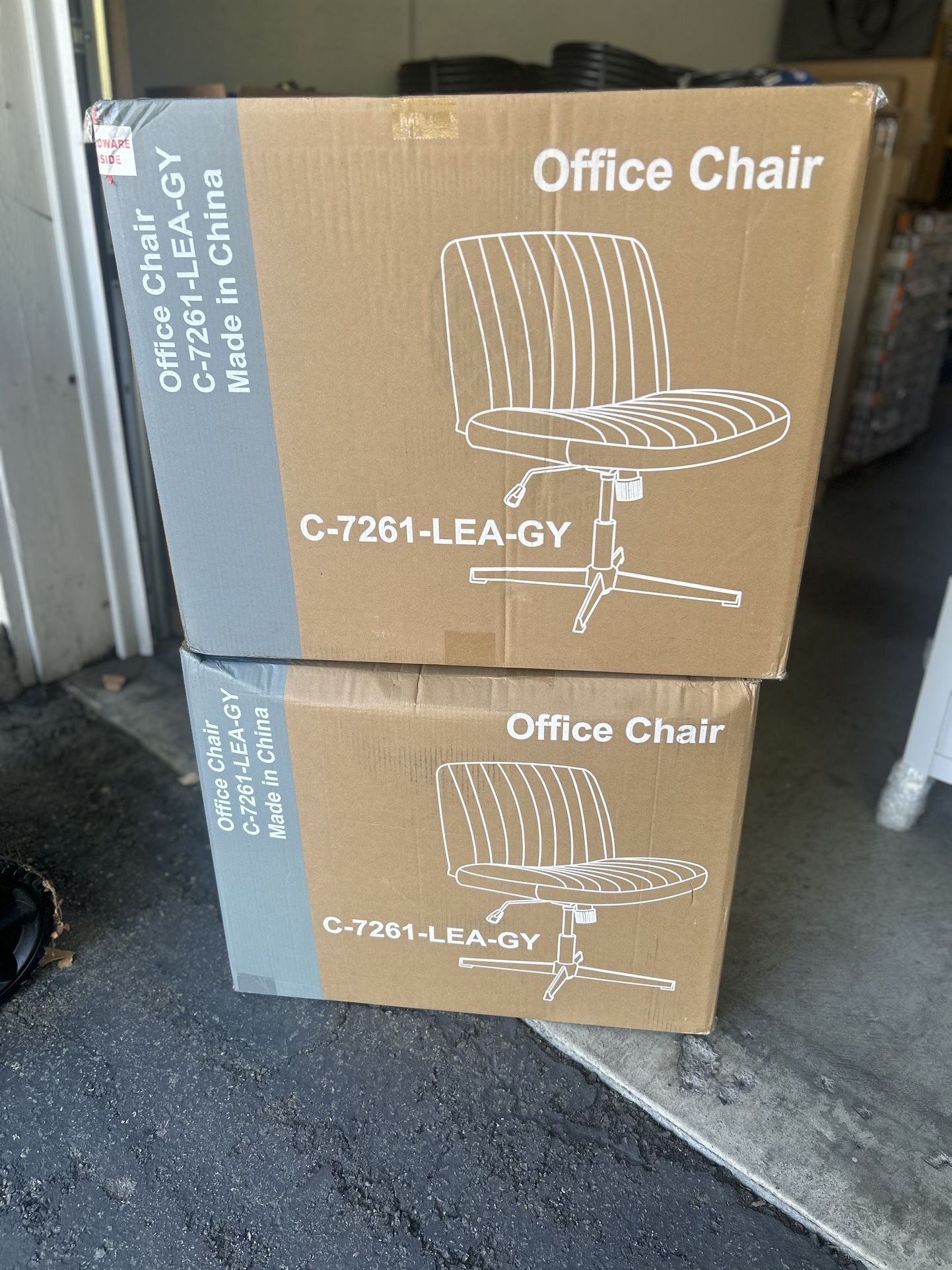 DUMOS Criss Cross Chair Office Desk Vanity Chair Leather 