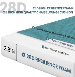 28D High Resilience Foam Chaise Lounge Cushion
