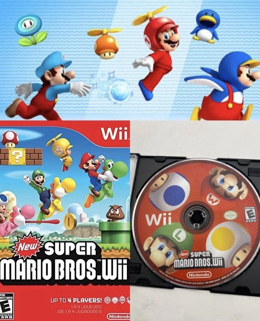 New Super Mario Bros. Wii (Nintendo Wii, 2009) DISC ONLY, TESTED Authentic NSMB