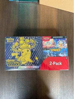 Pokemon TCG Surging Sparks ETB Booster Bundle Costco 2 pack New Sealed