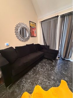 Custom couch, black velvet