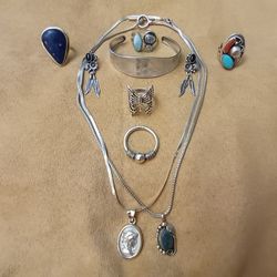 925 Silver Native Jewelry Lot 