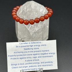 New, Beautiful Carnelian Crystal Bracelet. Men’s And Women Size Available. Jewelry Bag Included.