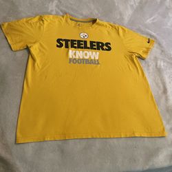 Pittsburgh Steelers Shirt Men 2XL Yellow Nike NFL Football Lightweight Logo Tee