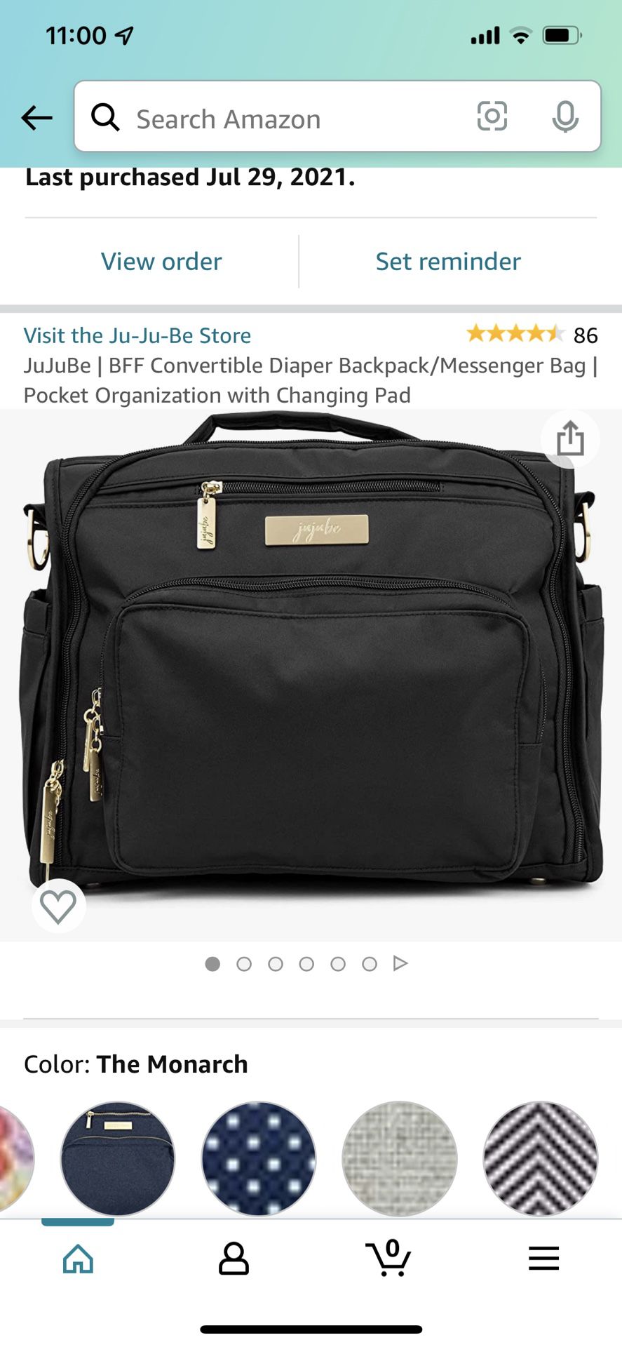 Jujube BFF Diaper Bag Black With Gold Hardware 