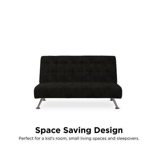 DHP Milo Kids Sofa Futon, Black