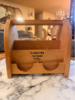 Wooden Esquire Footman Deluxe Shoe Shine Holder - Vintage