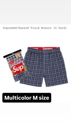 Supreme FW26’ week 5 Size M Supreme/Hanes Plaid Boxers (4 Pack)