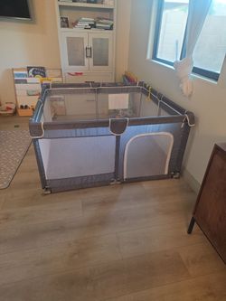 Large Baby Playpen with Mesh Sides