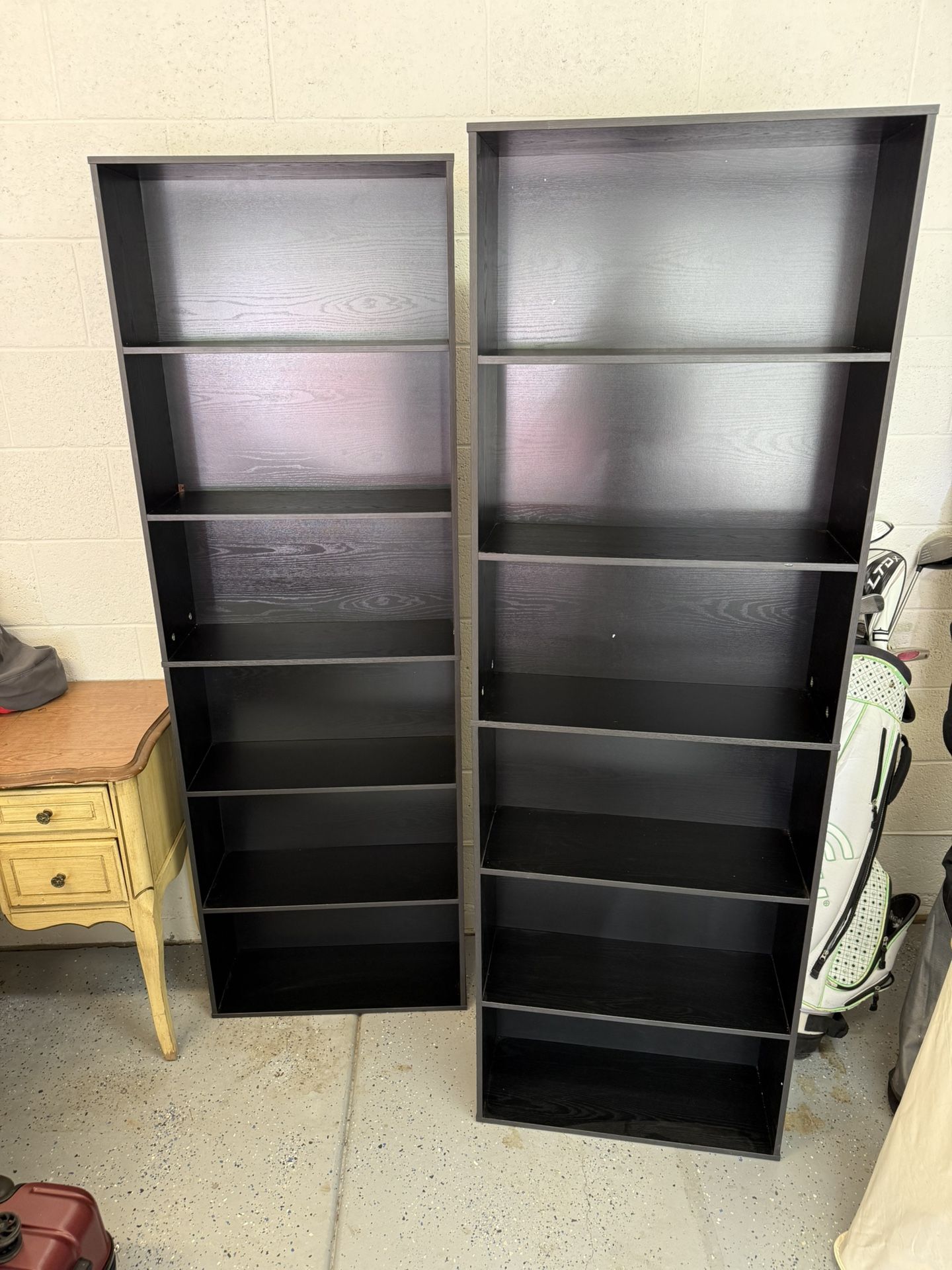 2 Black Bookshelves