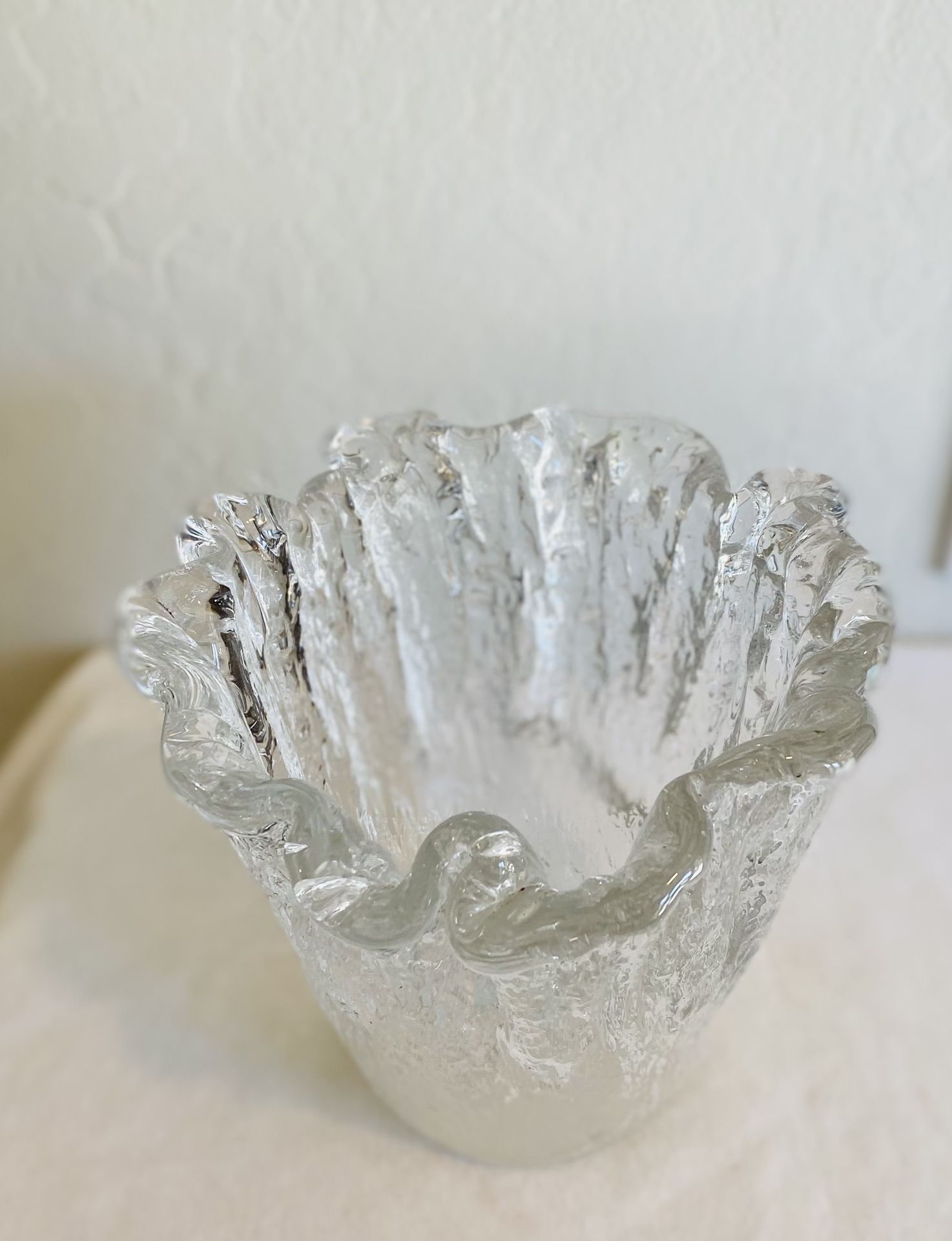vintage mid century modern 1960s Glass Vase, Uno Westerberg, Pukeberg, Sweden