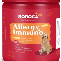 Dog Allergy Chews, Itch Relief for Dogs, Allergy Relief and Immune Supplement,Probiotics for Dogs,Support Seasonal Allergies, Gut & Digestive Health(P
