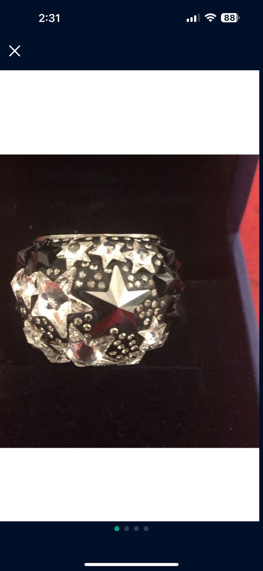 Swarovski Fizz Ring Black Star Size 7