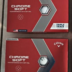 2 New In Box Callaway Chrome Soft 22 Triple Track Golf Balls 12pk White

