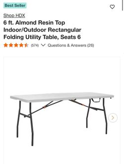 HDX 6ft folding table 13 available