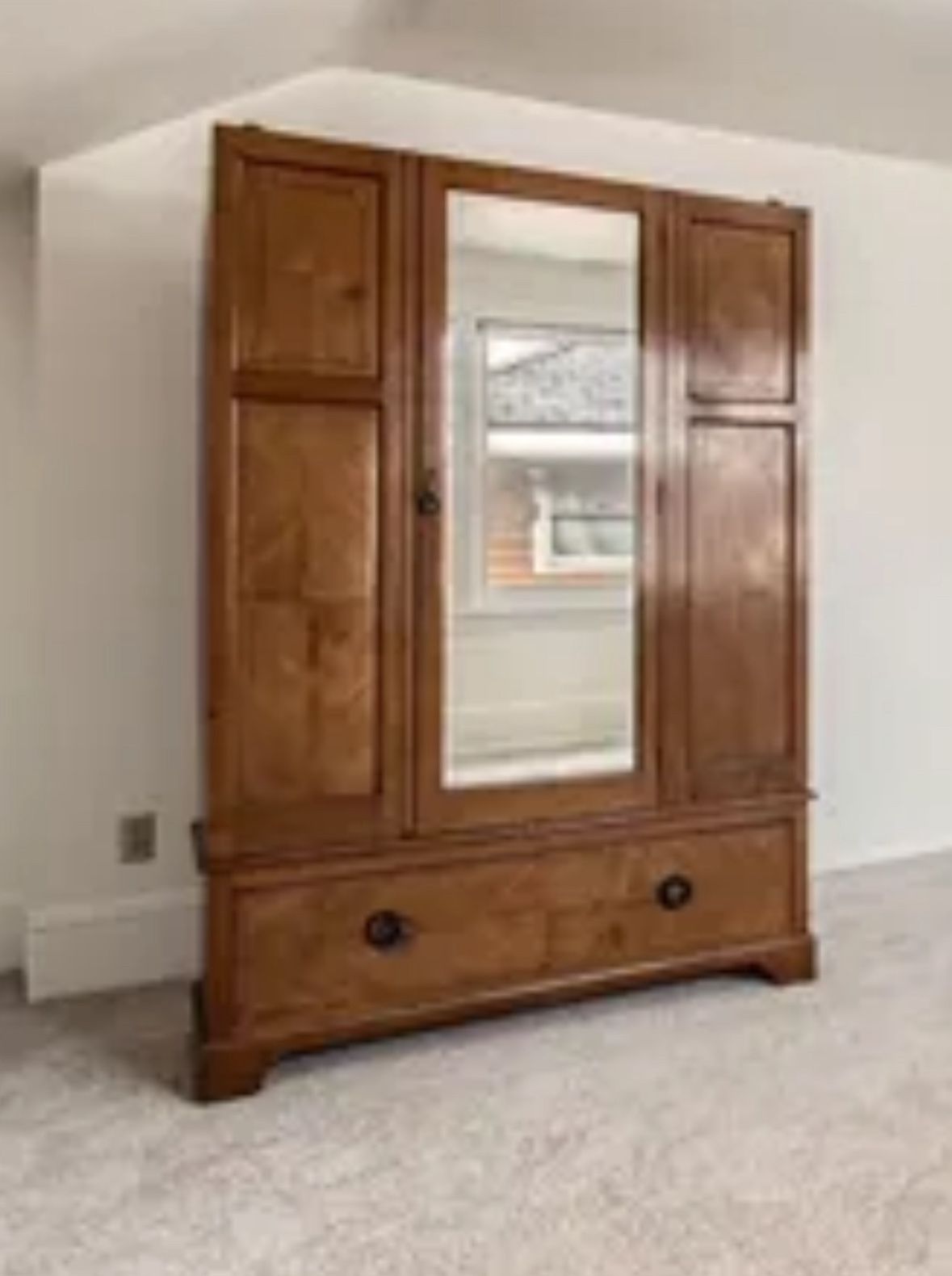 Antique English Edwardian Mahogany Armoire
