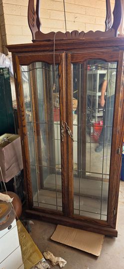 Glass cabinet.