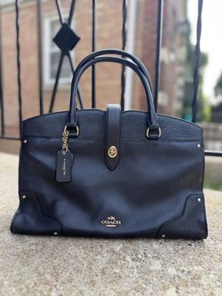 Coach Navy Blue Leather Shoulder Bag