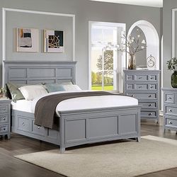 Brand New Elegant Paneled Castille Queen Bedroom Set 
