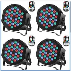 Rechargeable Par Can Lights U`King Wireless LED Uplights Battery Powered Uplighting RGB 36W Stage Lighting for Events DJ Disco Wedding Party - 4 Pack