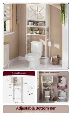 Over Toilet Storage Cabinet Bathroom Shelves Freestanding Organizer Shelf 71"