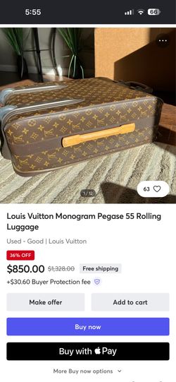Louis Vuitton Monogram Pegase 55 Rolling Luggage