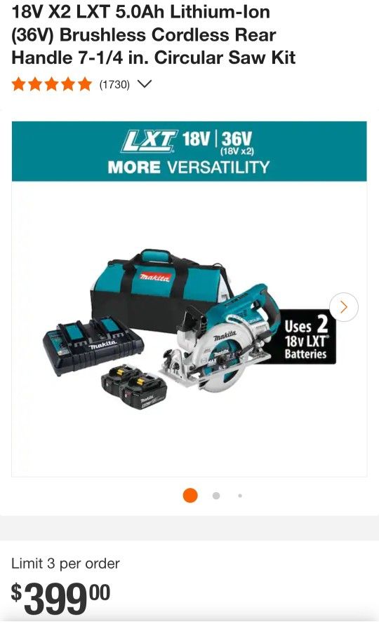 Makita Rear Handle 7 1/4 Circular Saw Kit
