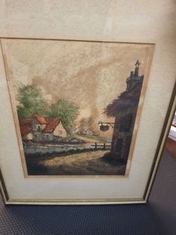 Vintage Renè Ludovic signed watercolor painting