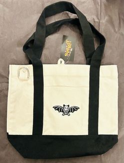 Spirit Skeleton Bat Mini Tote Bag 12.5”x10”(Before Strap) Halloween NEW W/TAGS, Horror Spooky (FIRM)