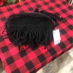 Black Fringed Fanny Pack From Tillys!