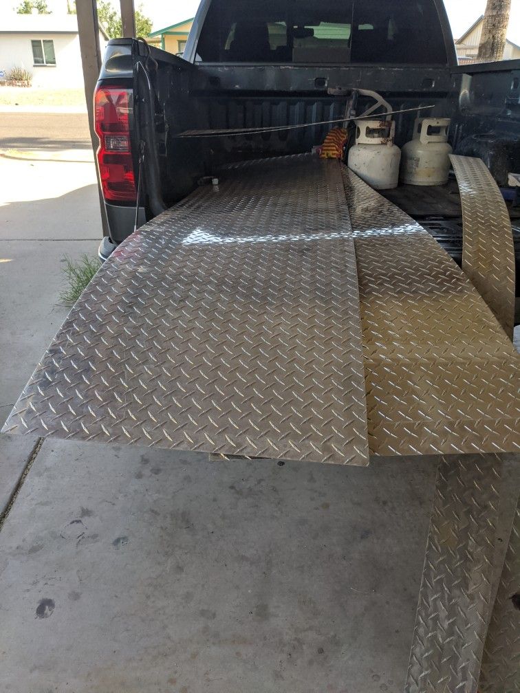 2 Ft Wide 8 Ft Long Diamond Plate Aluminum Good For Covering The Front Of Your Camper Or For Whatever Hobby You Might Need It $25 Each Or 40 For Both