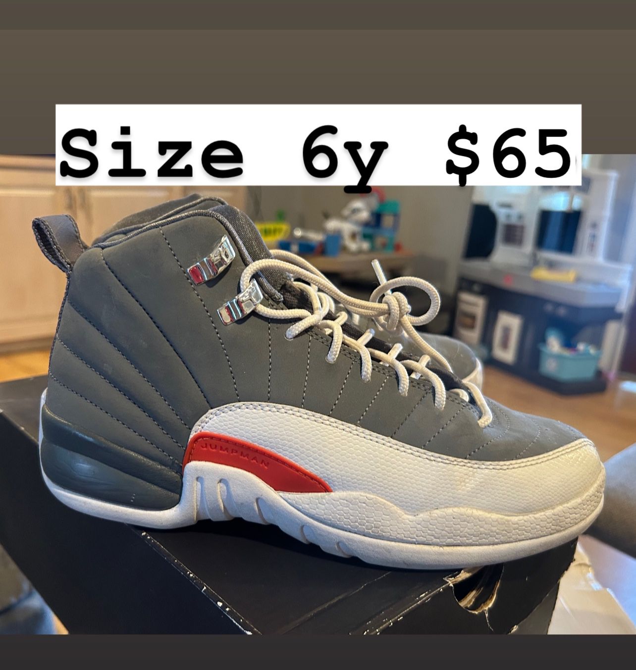 Jordan Retro 12s Cool Grey Size 6y