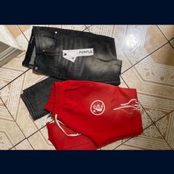 Gray Purple Size 40 And Hell star Sweats Size: L