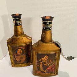 Lot of 2 JIM BEAMS CHOICE Bottles Decanters - The Jester & Soldier And Girl!
