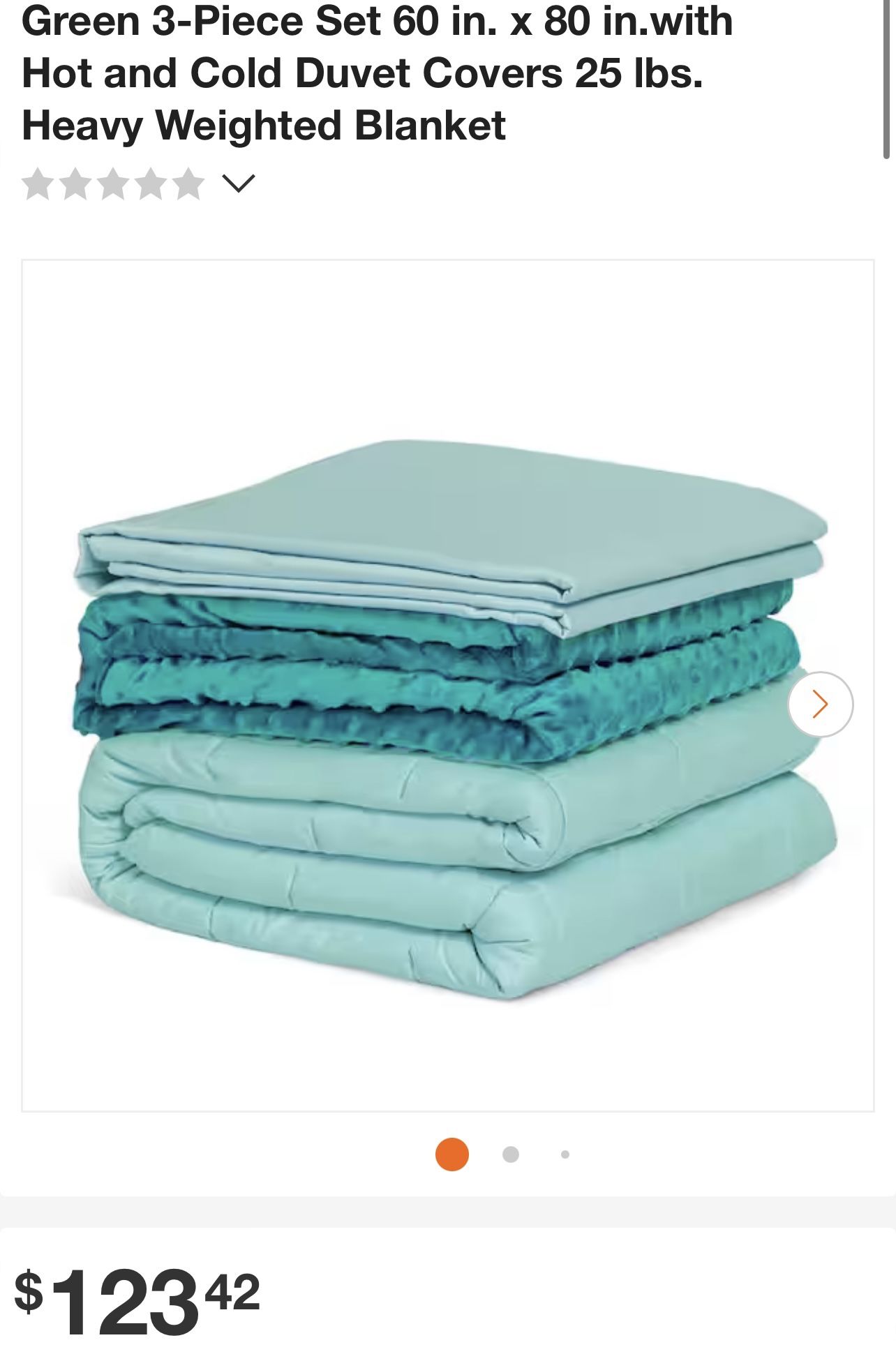 Green 3-Piece Set 60 in. x 80 in.with Hot And Cold Duvet Covers 25lbs